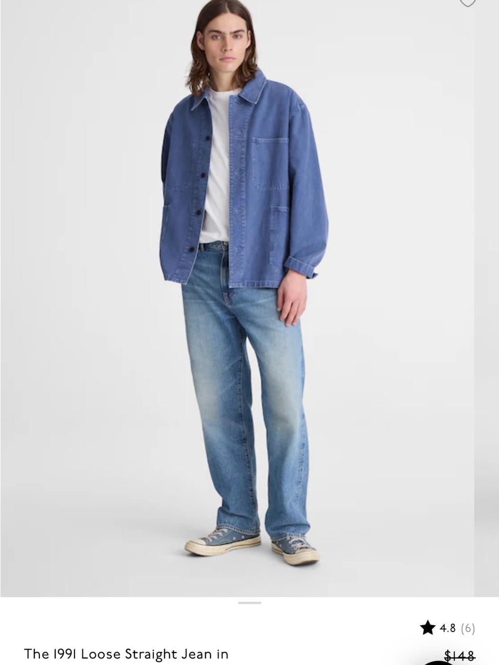 Madewell Men's 1991 Loose Straight Jeans in Light Blue Denim 33x32